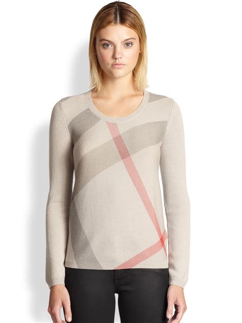 burberry brit wool-cashmere check front pullover|Burberry her fragrance.